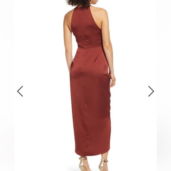 Shona Joy HalterSatin Midi Cocktail Dress| Size 12 - Picture 2 of 8